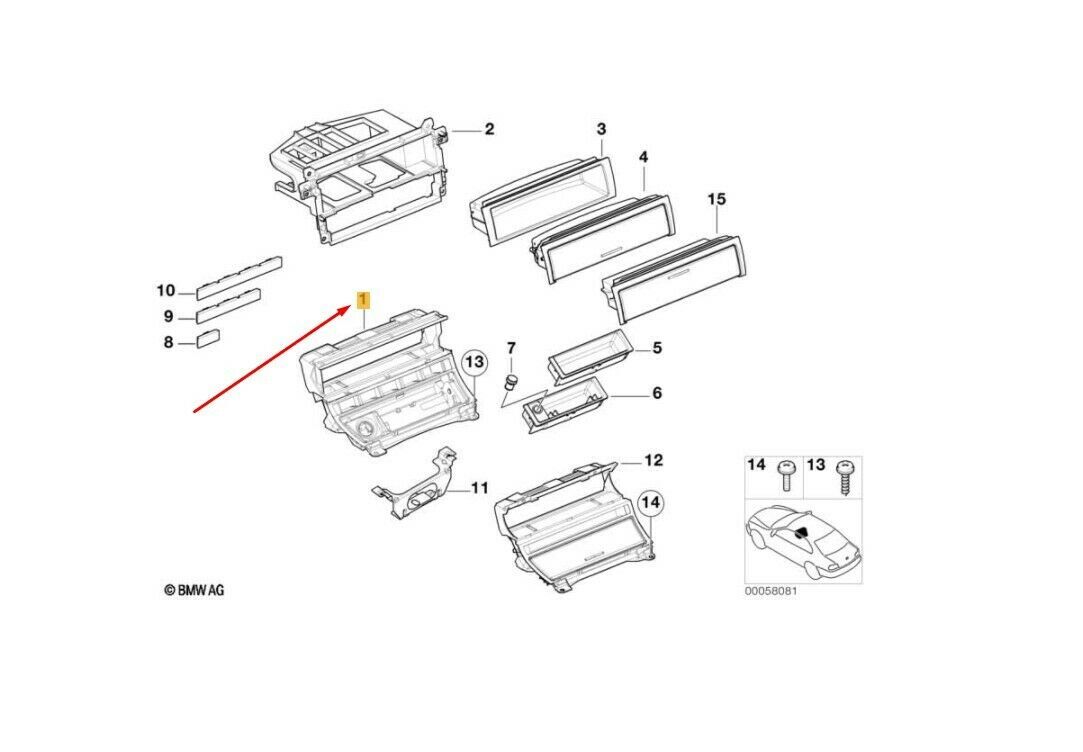 NEW GENUINE BMW 3 SERIES E46 CENTER CONSOLE INSERT 51168230901 - Image 2