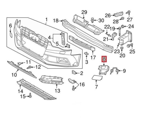 NEW GENUINE AUDI A5 S5 RS5 SECURING BRACKET FRONT LEFT SIDE N/S 8T0955635A - Image 3