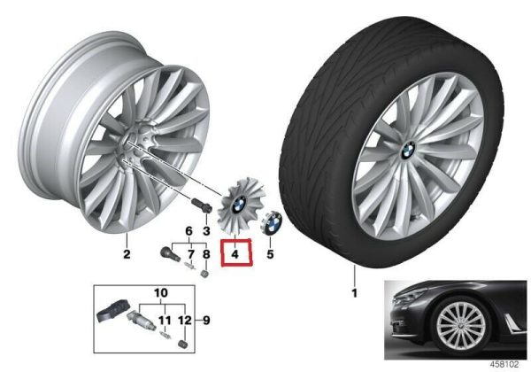 4X GENUINE NEW BMW WHEEL SILVER HUB CAP V-SPOKE STYLE 620 - 36136868053 - Image 5