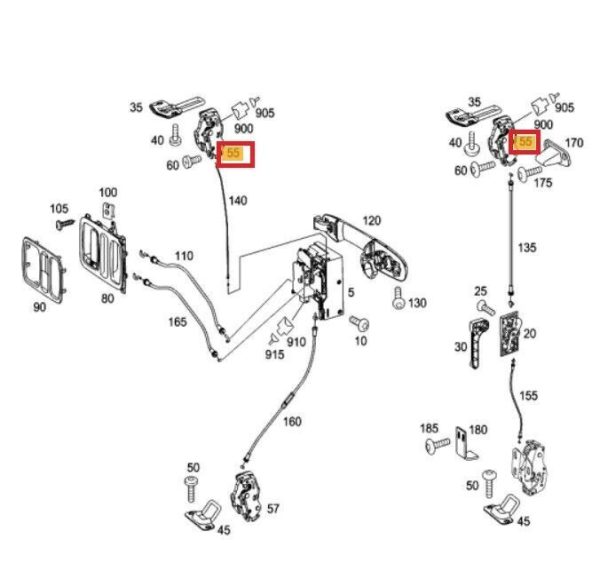 NEW GENUINE MERCEDES BENZ VITO W639 REAR DOOR LOCK RIGHT O/S A6397400635 - Image 2