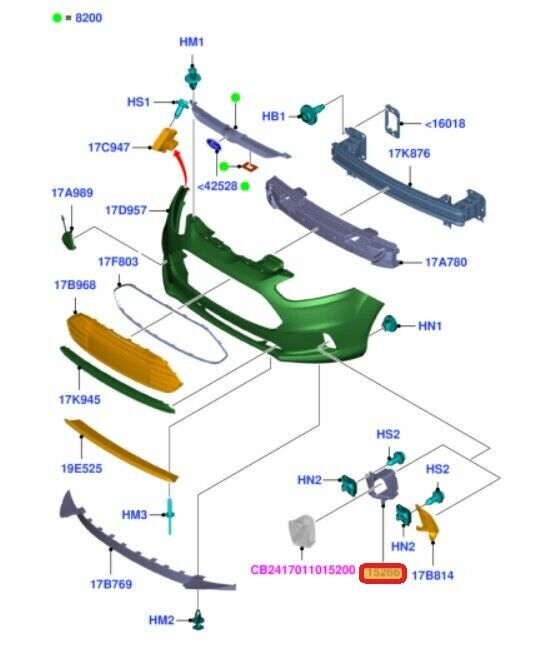 NEW GENUINE FORD B-MAX 2012- FRONT BUMPER FOG LIGHT MOUNTING BRACKET LEFT N/S 1766989 - Image 2