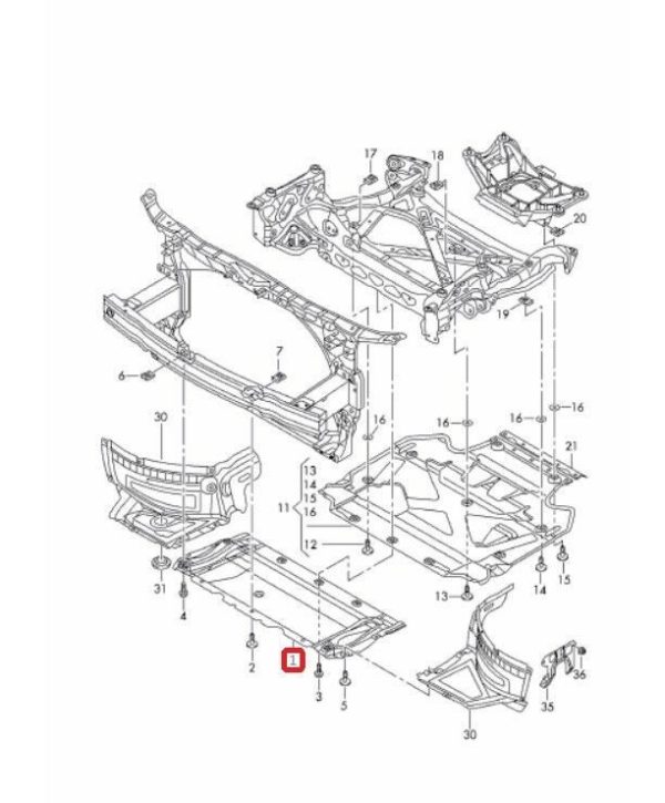 NEW GENUINE AUDI A6 S6 ALLROAD A7 11-16 UNDERBODY TFSI ENGINE COVER 4G0863821F - Image 2