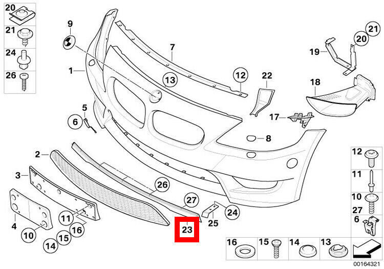 NEW GENUINE BMW Z4 E86 M SPORT M3.2 FRONT BUMPER LOWER SPOILER SPLITTER 51113442832 - Image 2