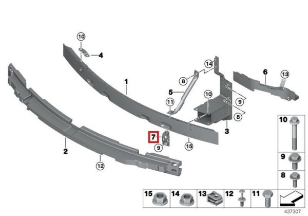 NEW GENUINE BMW X5 X6 SERIES FRONT SUPPORT INSERT PAIR SET LEFT N/S + RIGHT O/S - Image 2