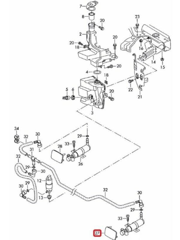 NEW GENUINE VW PASSAT R36 2009-2011 HEADLIGHT WASHER CAP LEFT N/S 3C0955109DGRU - Image 2