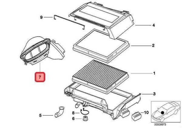 BMW NEW GENUINE 5 E39 1998/04 - 2004 CABIN AIR CHANNEL MICROFILTER LEFT N/S 64318379621 - Image 2