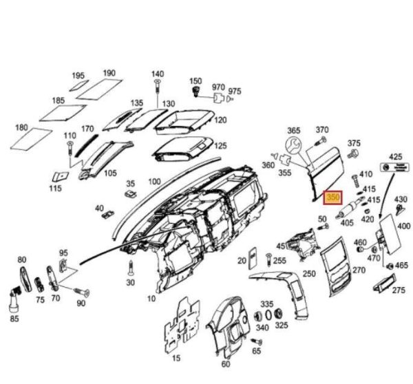 NEW GENUINE MB SPRINTER 906 PASSENGER DASHBOARD COVER TRIM RHD A90668913089E80 - Image 2