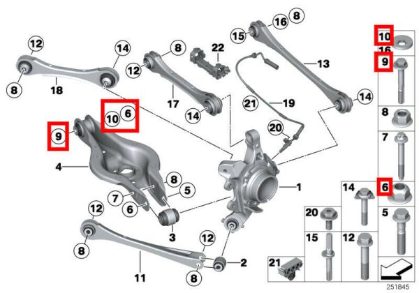GENUINE BMW 1 2 3 4 X5 X6 REAR SUSPENSION ECCENTRIC CAMBER ADJUSTMENT BOLTS SET - Image 2