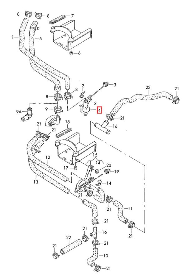 NEW GENUINE VW TRANSPORTER 1996-2004 COOLANT HEATER CONTROL VALVE 701819809D - Image 2