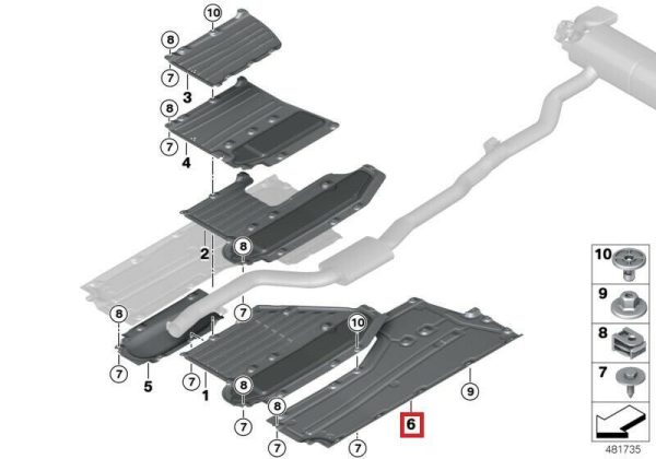 GENUINE BMW 5 SERIES G30 G31 F90 LEFT SIDE N/S UNDERBODY PANNELING 51757340779 - Image 2