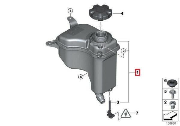 NEW GENUINE BMW 1 3 X1 SERIES FRONT PETROL ENGINE RADIATOR COOLANT HEADER TANK  17137640514 - Image 2