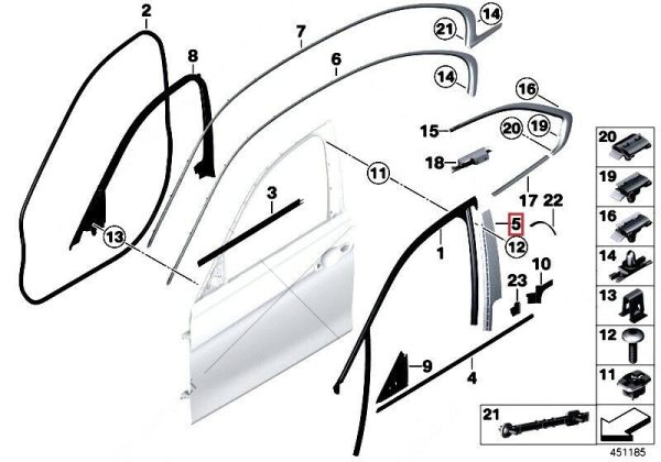 BMW NEW GENUINE F30 F31 FRONT REAR EXTERIOR GLOSS DOOR B-PILLAR PANEL LEFT RIGHT - Image 3