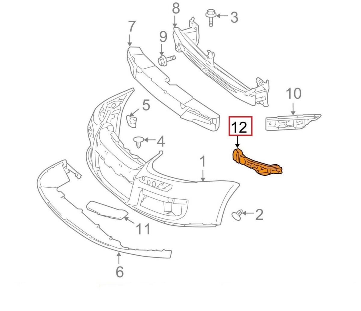 NEW GENUINE VOLKSWAGEN VW GOLF MK5 FRONT BUMPER GUIDE PIECE MOUNT LEFT N/S 1K0807889B - Image 2
