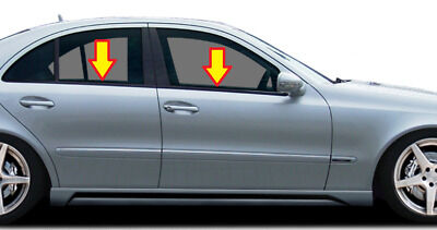 NEW GENUINE MERCEDES MB E W211 DOOR UNDER WINDOW MOLDING GLOSS BLACK 4PCS SET - Image 3