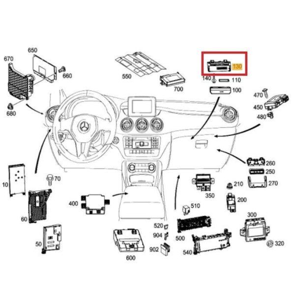 NEW GENUINE MERCEDES BENZ A CLASS W176 BECKER MAP PILOT NAVIGATION CRADLE A1728100011 - Image 2