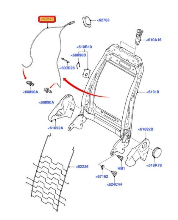 NEW GENUINE FORD FIESTA FUSION 3 DOOR FRONT SEAT TILT CABLE LEFT N/S 1441167 - Image 2