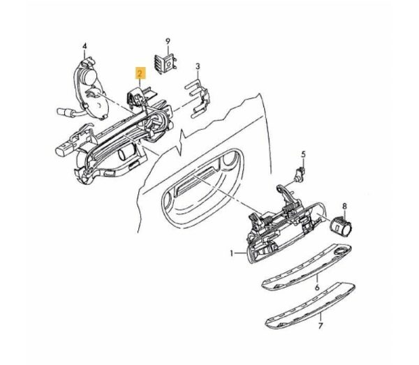 GENUINE AUDI A6 S6 ALLROAD C6 FRONT DRIVER DOOR HANDLE MOUNTING BAR LEFT N/S LHD 4F0837885D - Image 2