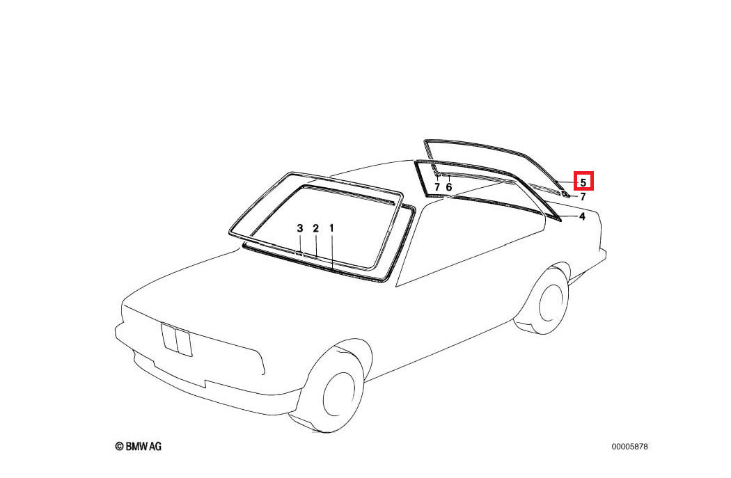 NEW GENUINE BMW E30 COUPE SEDAN REAR UPPER WINDSHIELD CHROME MOULDING TRIM 51311884409 - Image 2