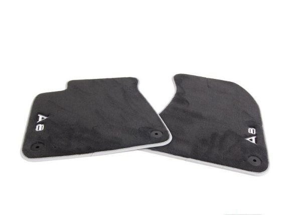 NEW GENUINE AUDI A8 10-17 FRONT PREMIUM BLACK TEXTILE FLOOR MATS LHD 4H1061275MNO - Image 2