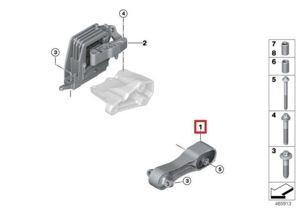 NEW GENUINE BMW MINI E46 F54 F60 F55 F56 ENGINE TORQUE STRUT MOUNT 22116885778 - Image 2