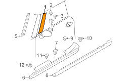 NEW GENUINE MINI COOPER F55 FRONT LEFT WINDSHIELD PILLAR A COVER BLACK 51137329049 - Image 2