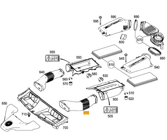 NEW OEM MERCEDES MB C CLASS C63 W204 AMG LEFT AIR INTAKE INLET HOSE DUCT TUBE A1560941582 - Image 2