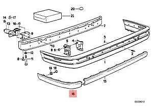 NEW GENUINE BMW 3 SERIES E30 1982-1994 REAR BUMPER LEFT MOLDING STRIP 51121945927 - Image 2