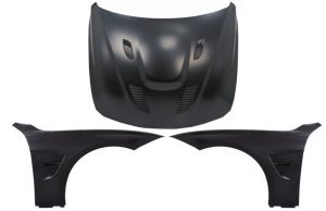 Hood Bonnet with Front Fenders Black suitable for BMW 3 Series F30 F31 (2011-2019) M3 GTS Look