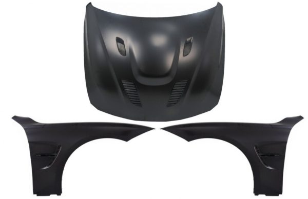 Hood Bonnet with Front Fenders Black suitable for BMW 3 Series F30 F31 (2011-2019) M3 GTS Look