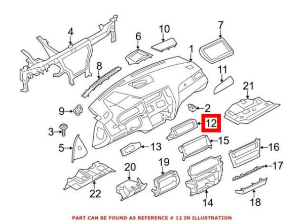 BMW NEW GENUINE X3 F25 X4 F26 CENTER DASHBOARD INSTRUMENT PANEL COVER HIGH GLOSS 51459184122 - Image 2