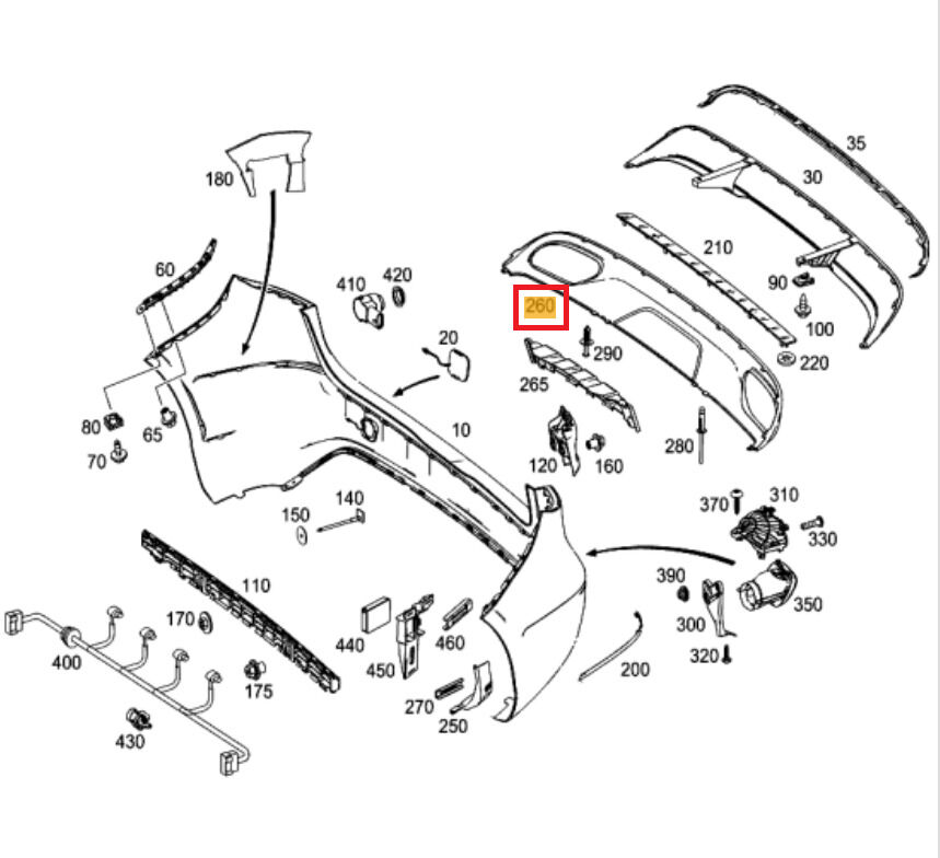 NEW GENUINE MERCEDES BENZ MB B CLASS W246 REAR BUMPER AMG STYLE BOTTOM TRIM - Image 2