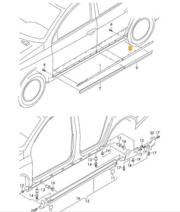 NEW GENUINE VW PASSAT B6 2005-2011 REAR DOOR SIDE CHROME MOLDING LEFT N/S 3C0853753C2ZZ - Image 3