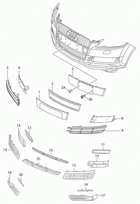 NEW GENUINE AUDI Q7 09-15 N/S LEFT O/S RIGHT FRONT BUMPER LOWER GRILL BLACK SET - Image 2
