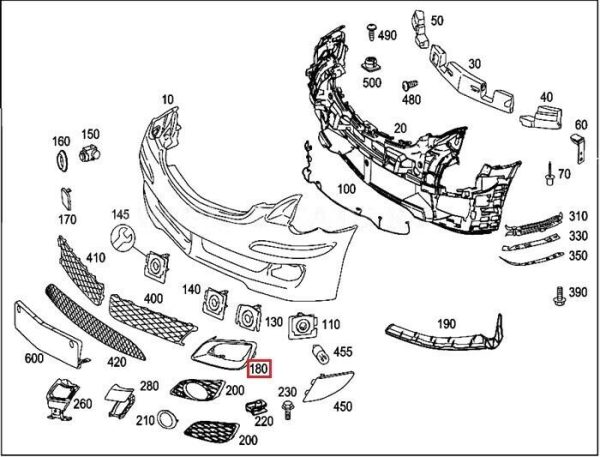 NEW GENUINE MERCEDES BENZ R W251 FRONT BUMPER FOG LIGHT COVER TRIM PAIR SET - Image 2