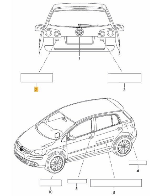 NEW GENUINE VW GOLF PLUS 05-14 REAR TRUNK PLUS LETTERING CHROME BADGE EMBLEM 5M0853675J739 - Image 2