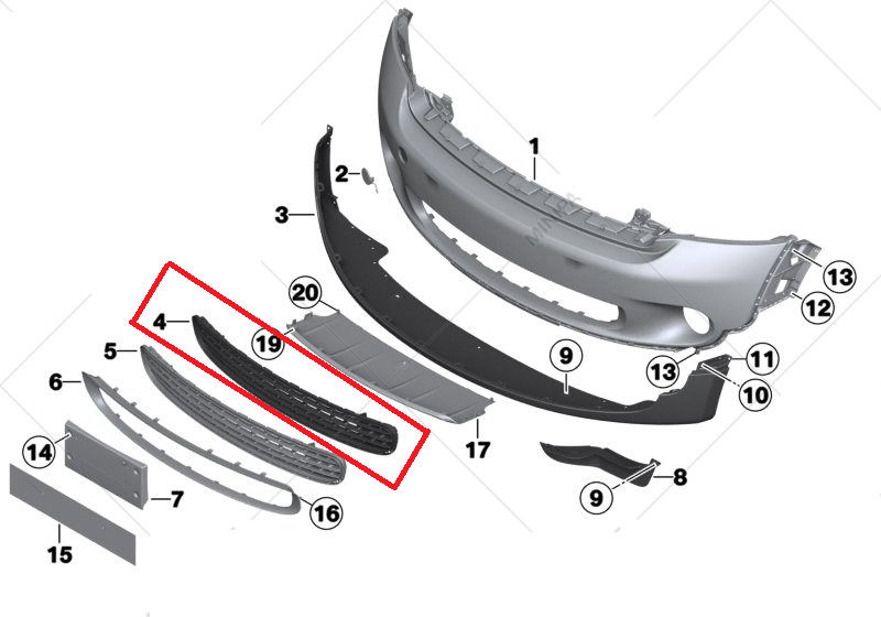 MINI NEW GENUINE R60 R61 FRONT BUMPER LOWER CENTRE GRILL  51119801918 - Image 3
