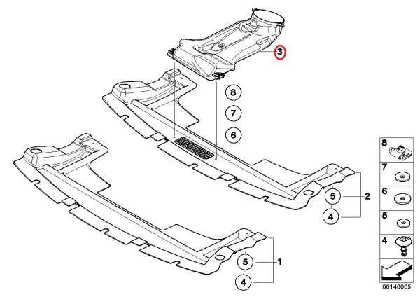 NEW GENUINE MINI COOPER R52 S R53 S AIR CHANNEL FOR POWER STEERING FAN 51757201453 - Image 3