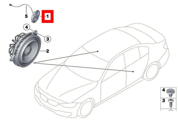 FOR GENUINE BMW 1' F20 2' F22 3' F30 G20 4' F32 F36 FRONT DOOR HARMAN KARDON TWEETER - Image 2