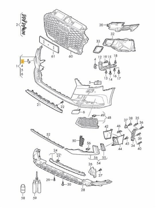 NEW GENUINE AUDI RS3 2017- FRONT BUMPER TOW HOOK EYE COVER CAP PRIMED 8V5807241DGRU - Image 2