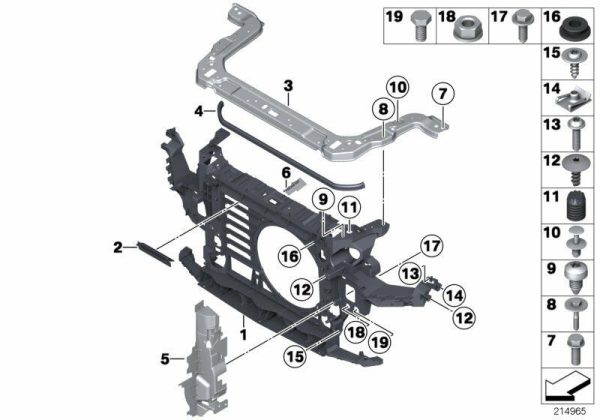 MINI NEW GENUINE R60 R61 S AND ALL4 FRONT PANEL RADIATOR SUPPORT 51649802025 - Image 2