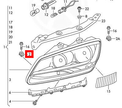 NEW GENUINE AUDI A3 TT A7 VW SKODA SEAT HEADLIGHT ASSEMBLY MOUNTING SPACER 1PC 8E0806193 - Image 2
