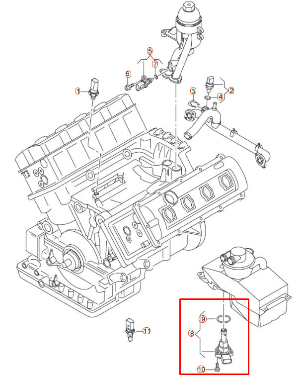 NEW GENUINE AUDI R8 ENGINE OIL LEVEL AND TEMPERATURE SENSOR 420907660 - Image 2