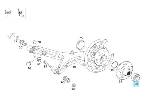 NEW GENUINE MERCEDES BENZ VITO W639 REAR AXLE WHEEL BEARING A6399810427 - Image 2