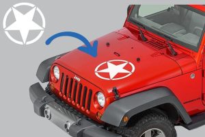 Sticker Star Universal suitable for Jeep Wrangler JK Truck or Other Cars White