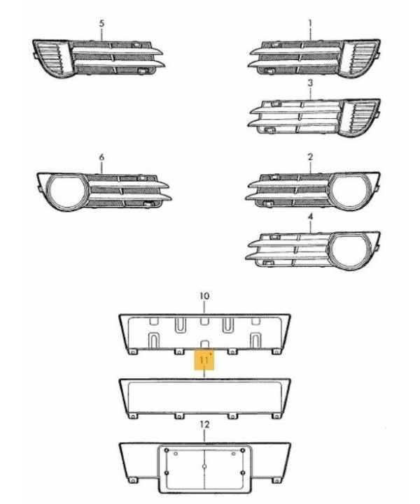 NEW GENUINE AUDI A3 04-08 FRONT BUMPER NUMBER PLATE HOLDING BRACKET 8P4807285G1QP - Image 2