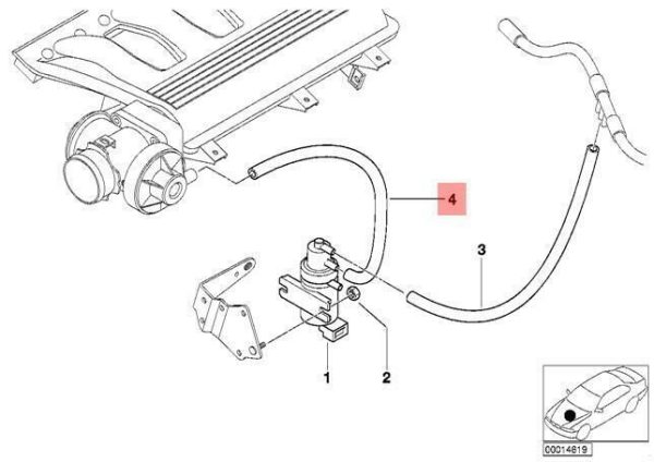 NEW GENUINE BMW 1 3 5 7 X3 X5 MINI R56 F60 BLUE VACUUM HOSE PIPE 3.5x2.0x100mm 11657796879 - Image 2