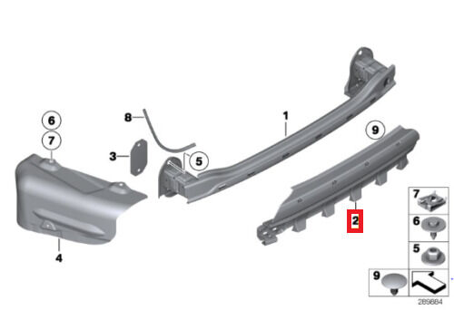 NEW GENUINE BMW 5 SERIES F11 TOURING REAR CENTER CARRIER ADAPTER 51127299972 - Image 2