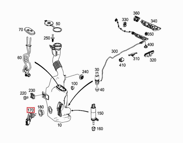 NEW GENUINE MERCEDES BENZ C CLASS W204 C300 C350 C63 WASHER FLUID LEVEL SENSOR A2218209110 - Image 2