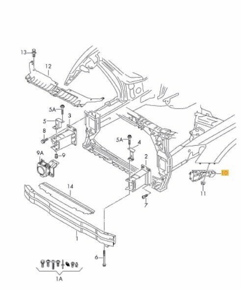NEW GENUINE AUDI Q5 2009-2016 FRONT BUMPER SUPPORT BRACKET LEFT N/S 8R0807283C - Image 2