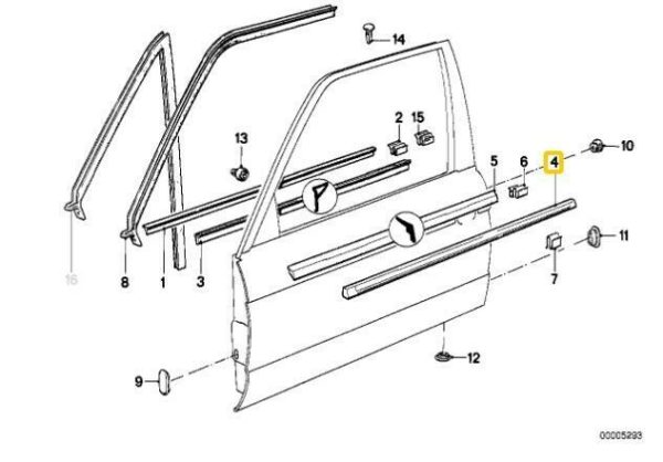 NEW OEM BMW 3 SERIES E30 COUPE CONVERTIBLE RIGHT DOOR TRIM MOULDING O/S 51211932386 - Image 2
